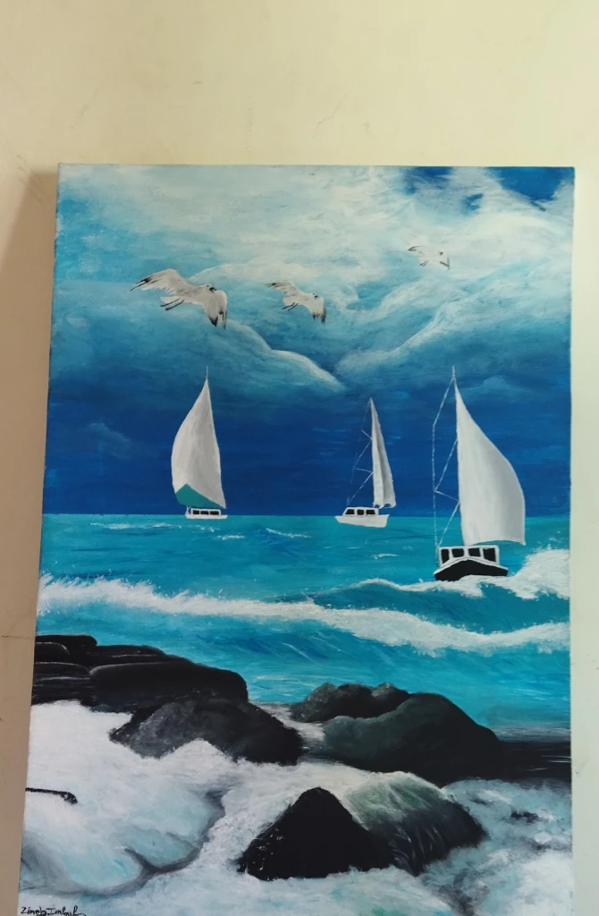 photo of لوحة فنية على قماش بالاكريليك