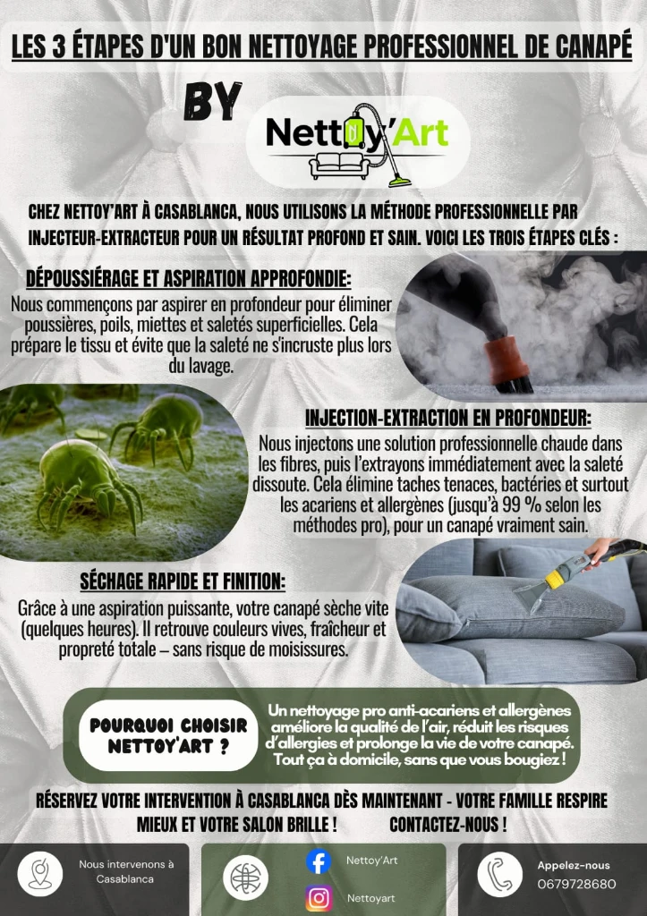 صورة لـ  Lavage canapés matelas et autres textiles d'ameublement