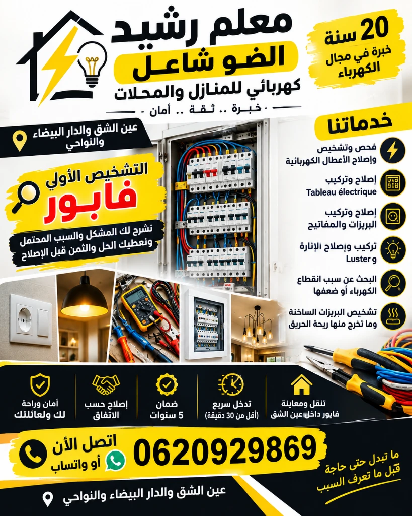  photo of خدمات التركيب وإصلاح الكهرباء