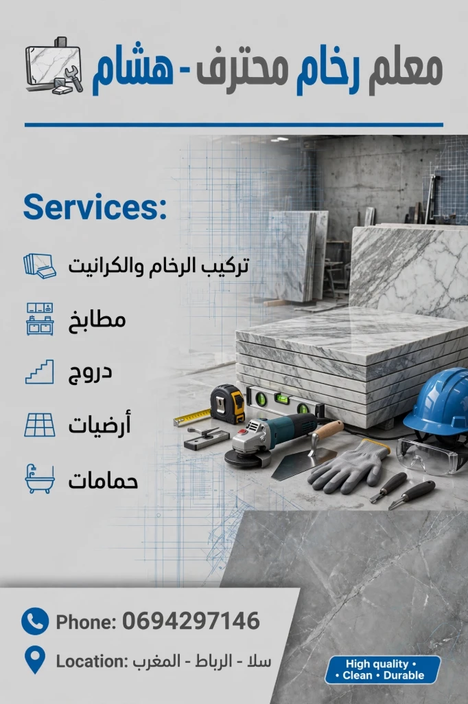 تركيب الرخام والجرانيت. · 1